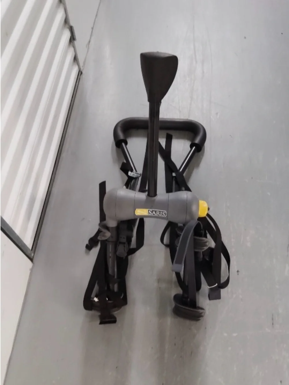 Aris Gray and Black Bike Rack Carrier with Yellow Accent
